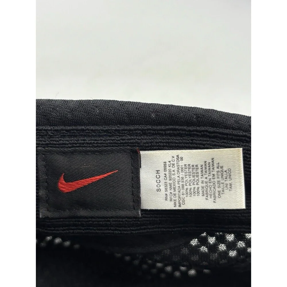 Vintage Nike 5 Panel Hat Black Mesh Running Camp Cap Y2K